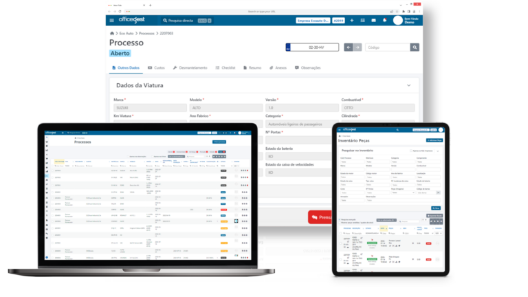 OfficeGest — Mockup interface